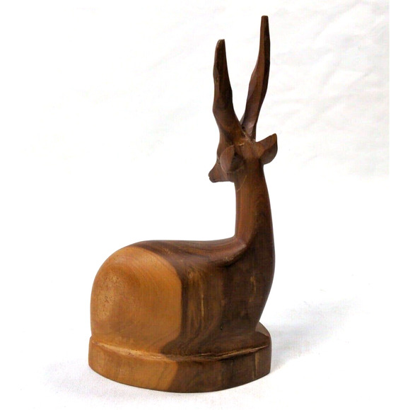 Vintage Besmo Hand Carved Wooden Antelope/Gazelle Made in KENYA - Picture 3 of 5